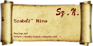 Szabó Nina névjegykártya